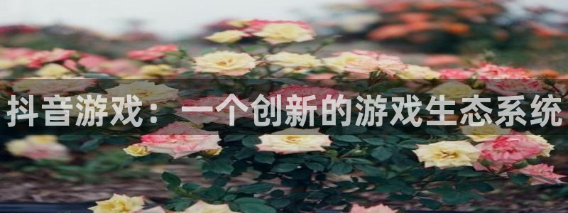 新宝gg6—创造奇迹官方登录：抖音游戏：一个创新的游戏生态系统